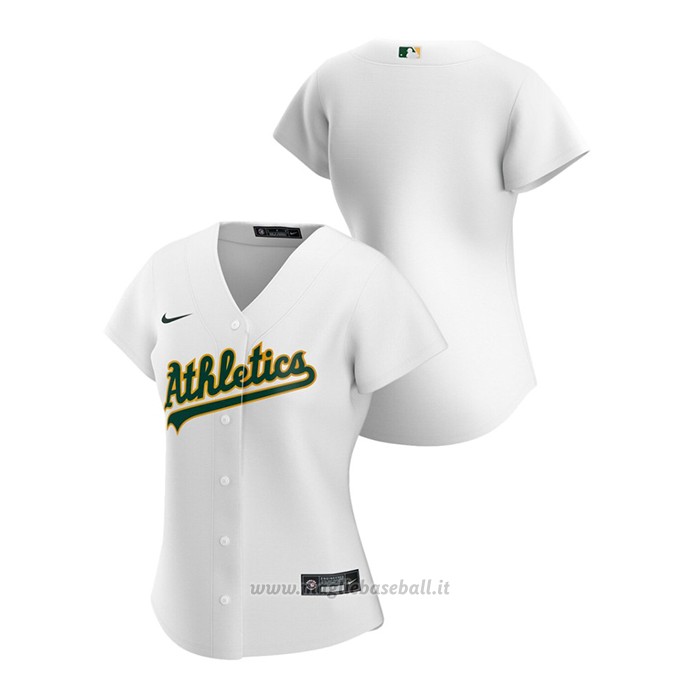 Maglia Baseball Donna Oakland Athletics Replica 2020 Primera Bianco